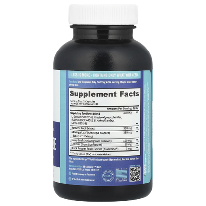 Synbiotic Supplement for Gut Health, Digestive Balance & Microbiome Support | Botanical Probiotic Formula Capsules (60 Count)