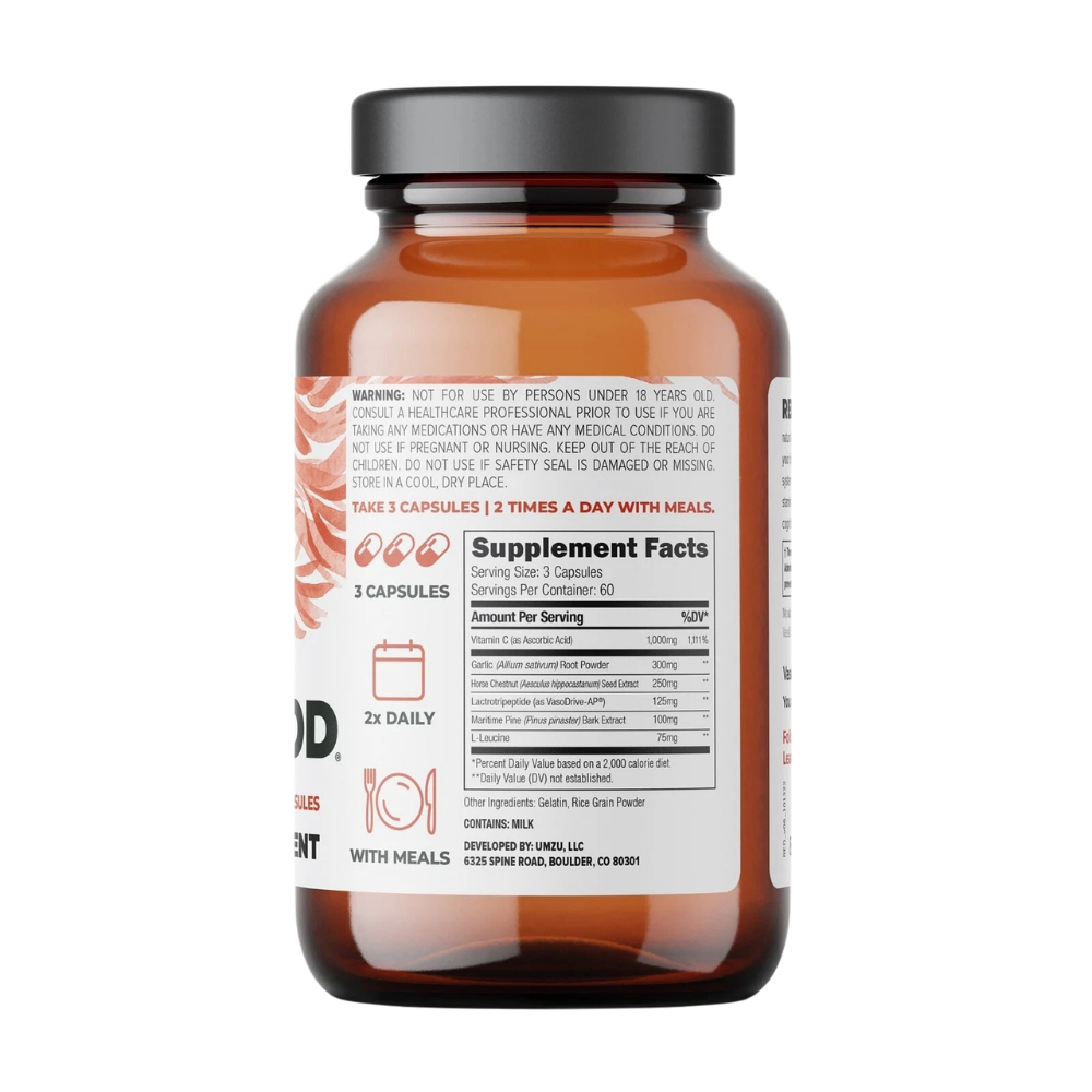 Circulatory Support Supplement for Nitric Oxide Production, Blood Flow & Heart Health | Daily Wellness Capsules