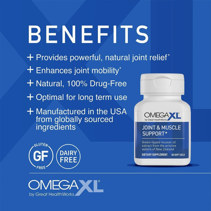 Joint & Muscle Support Supplement for Mobility, Flexibility & Comfort | Natural Omega Fatty Acid Capsules (120 Count)