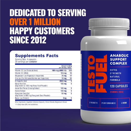 Men’s Testosterone Support Supplement for Strength, Energy & Muscle Performance | Natural Vitamin & Herbal Formula Capsules (120 Count)
