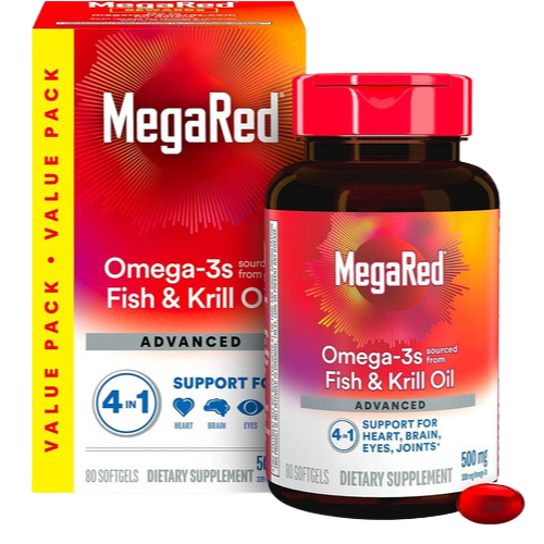 Omega-3 Fish Oil Supplement for Heart Health, Brain Function & Joint Support | Advanced Absorption Softgels (80 Count, 500mg)