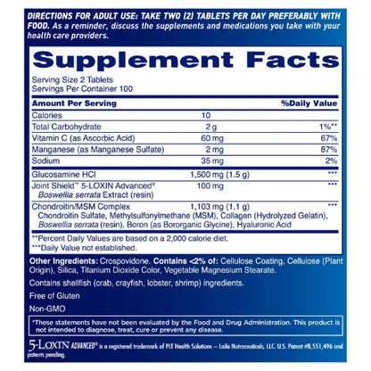 Joint Support Supplement for Mobility, Flexibility & Bone Health | Advanced Triple Strength Formula Tablets (200 Count)