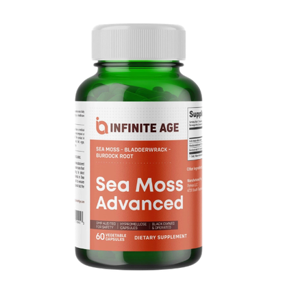 Sea Moss Superfood Supplement for Immune Support, Energy & Mineral Wellness | Advanced Nutrient Capsules (60 Count, 1250mg)