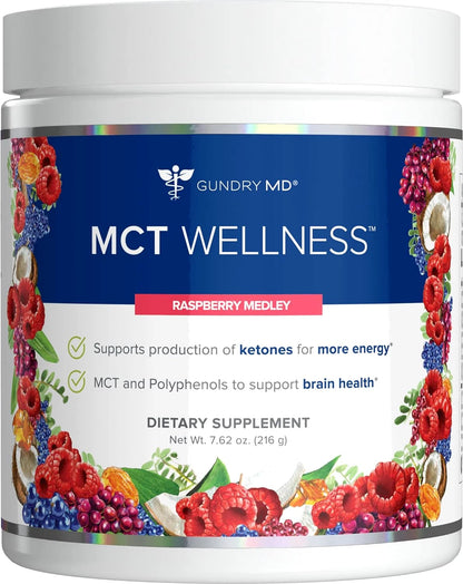MCT Wellness Powder for Energy, Ketone Production & Brain Support | Raspberry Medley Metabolic Health Supplement
