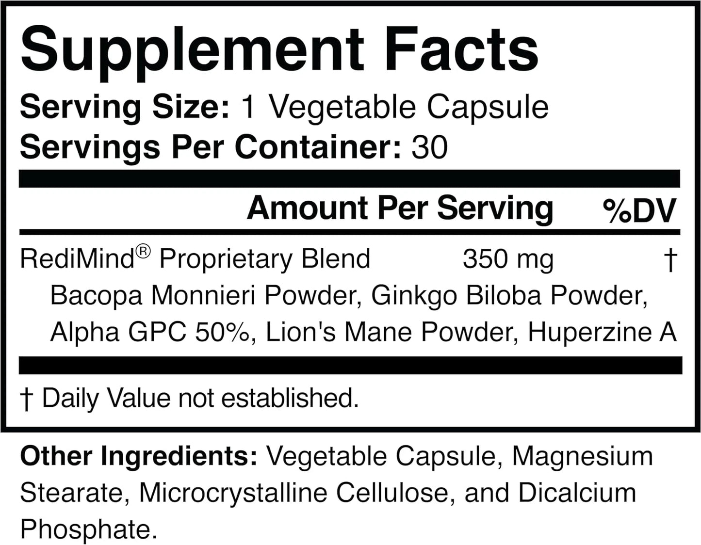 Cognitive Support Supplement for Memory, Focus & Mental Clarity | Non-GMO, Vegan & Gluten-Free Brain Health Formula Capsules