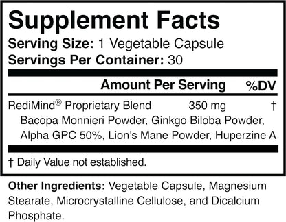 Cognitive Support Supplement for Memory, Focus & Mental Clarity | Non-GMO, Vegan & Gluten-Free Brain Health Formula Capsules